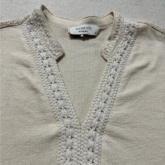 El Corte Ingles Cream‎ Boho Crochet Trim Beach Midi Dress S - Picture 4 of 8